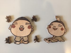 象嵌で製作した仙台やしゃご屋様の「すまいる四郎」